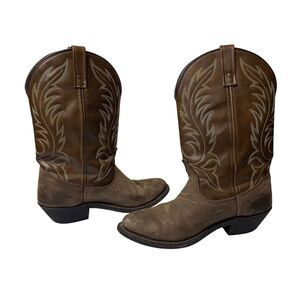 LAREDO Women's Kadi Distressed Brown Leather Western Cowboy Boots 5742 Size 8W